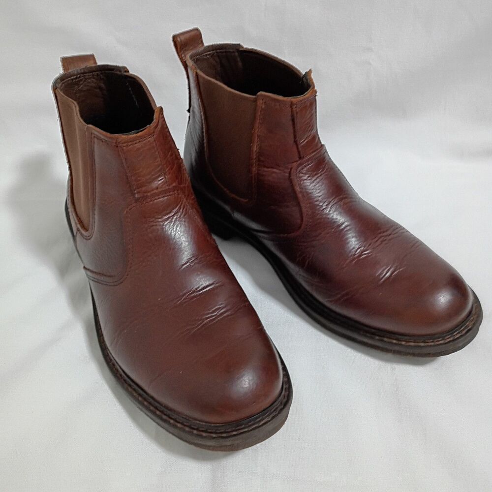 Timberland Chelsea Boot Mens Size 9.5 Logan Bay Soft Toe Work Brown Leather